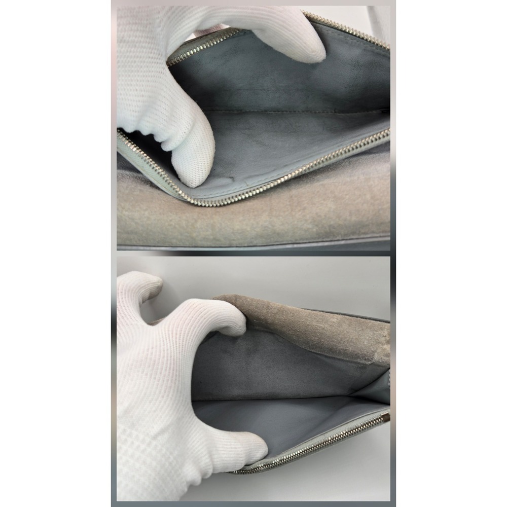 Celine Paris Grey Leather Bifold Long Wallet Made in Italy Suede Lining - Picture 6 of 12